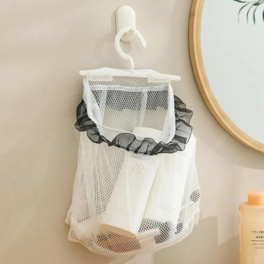 Treo Tường giặt lưu trữ Net quần áo bẩn đồ lặt vặt túi xếp đồ có thể gập lại giỏ phòng tắm túi lưu trữ Trái Cây Rau túi lưới