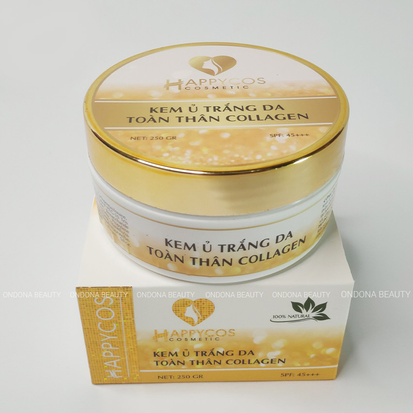 Kem ủ trắng da toàn thân Collagen Happycos hủ 250g