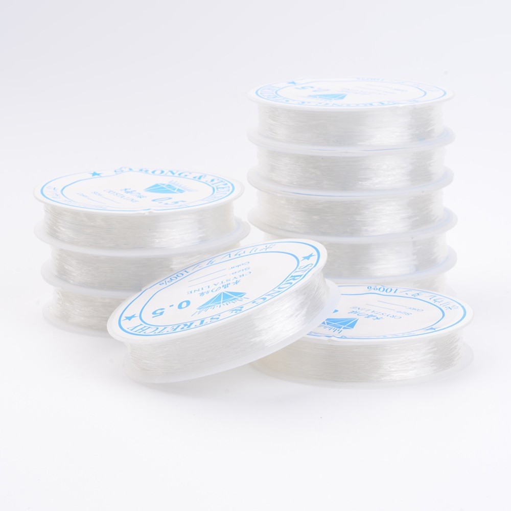 1Roll Clear Elastic Crystal Thread Stretchy String Bead Cord for Beaded Jewelry Making 0.5mm about 13.67 yards/roll
