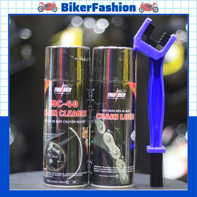 Combo Chăm Sóc Sên Xe Máy MC-40 + Thunder 400ml + Bàn Chải Chuyên Dụng