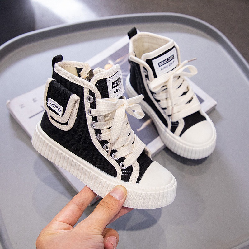 Giày thể thao Canvas cổ cao đế mềm cho bé