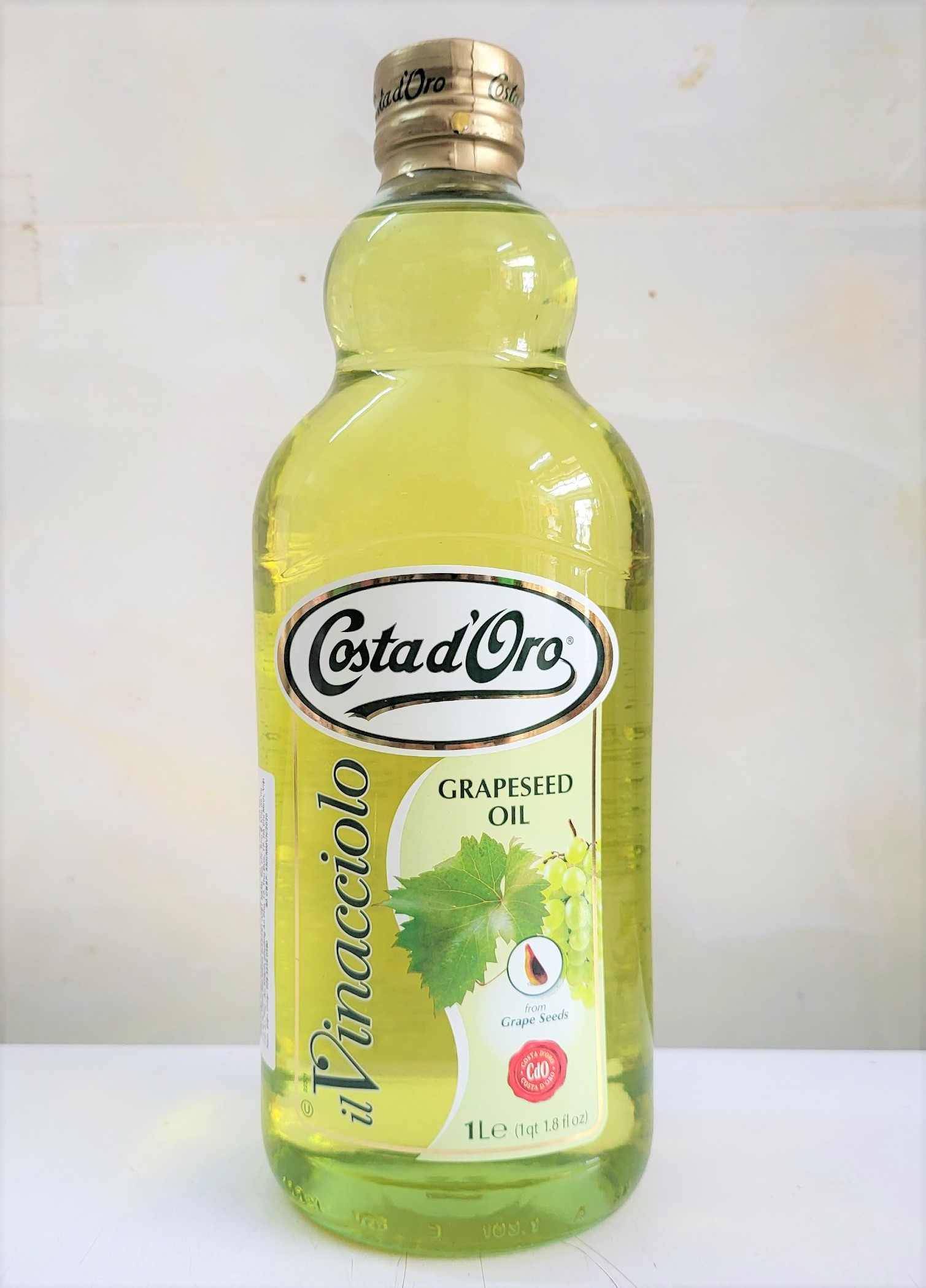 Chai 1 Lít DẦU HẠT NHO Italia COSTA D ORO Grapeseed Oil