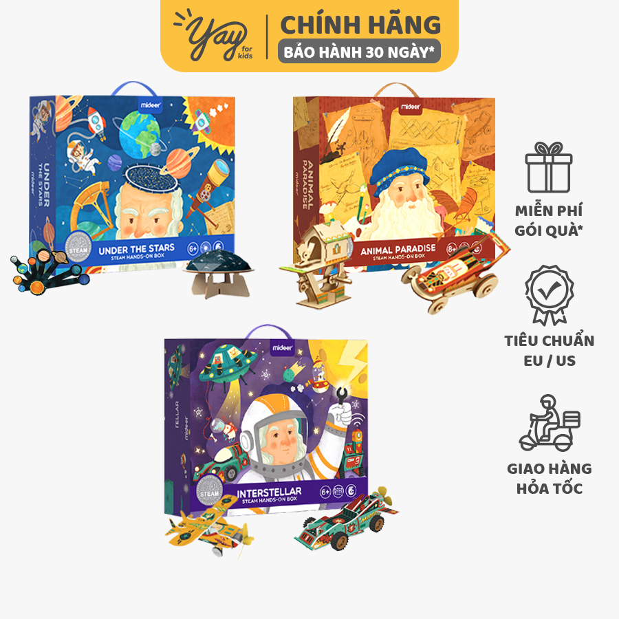 (Sê-ri 03 chủ đề) Bộ Khoa Học STEAM cho bé 6+ - Mideer