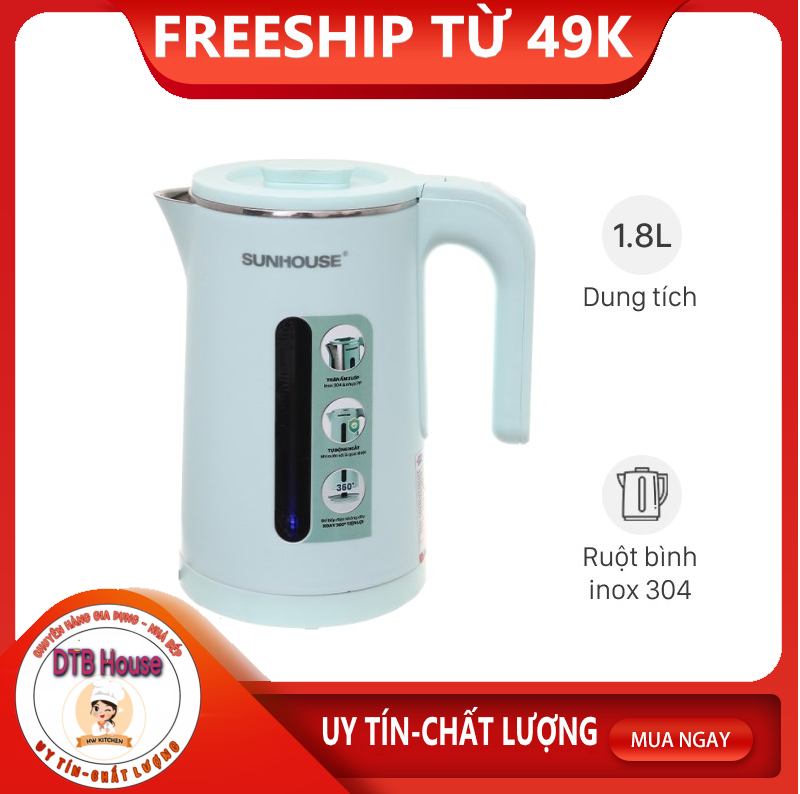 ẤM SIÊU TỐC INOX 2 LỚP 1.8L SUNHOUSE SHD1351