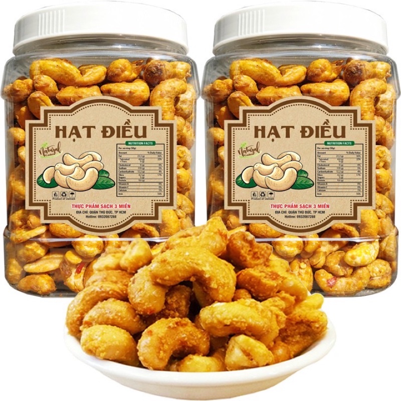 Hạt Điều Rang Tỏi Ớt Hũ 500gram