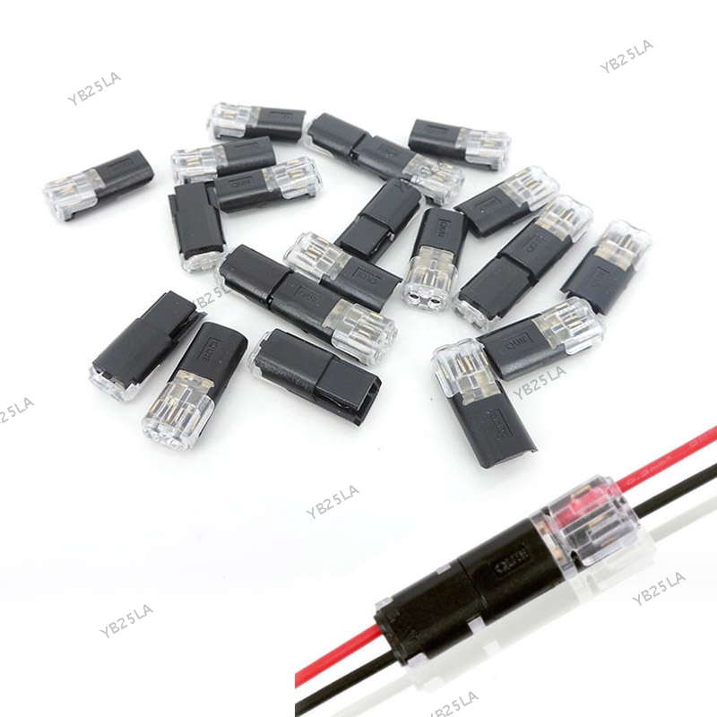 4pcs Fast Pluggable Wire Connector 2Pin Splice Electrical Cable Crimp Terminals For Wires Wiring LED Car Connectors 22-20AWG YB25VN