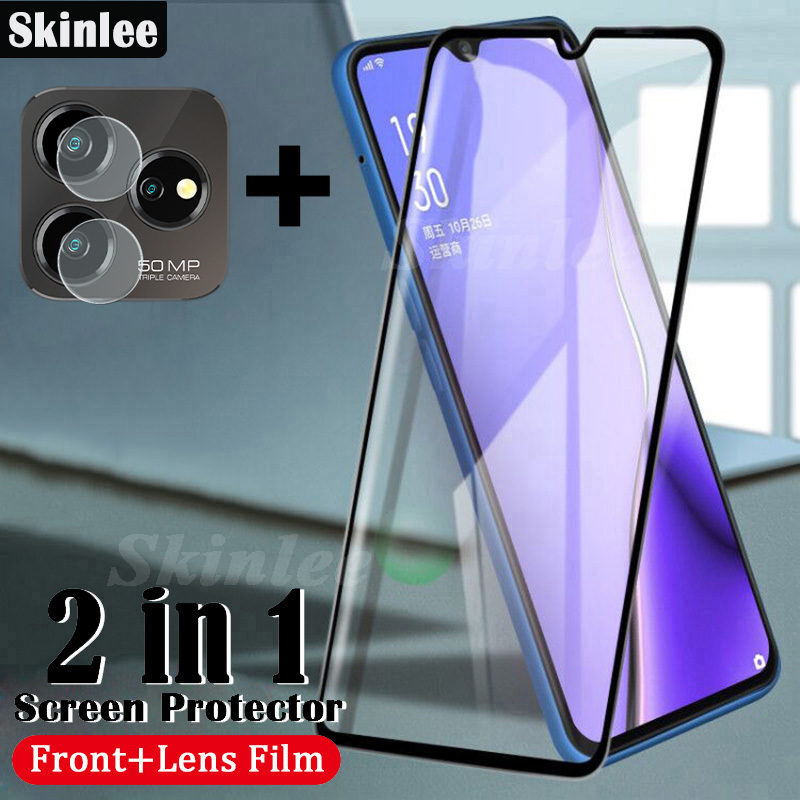 2 in 1 for zte blade v50 design screen protector tempered glass film + for zte blade v50 design lens protector glass film