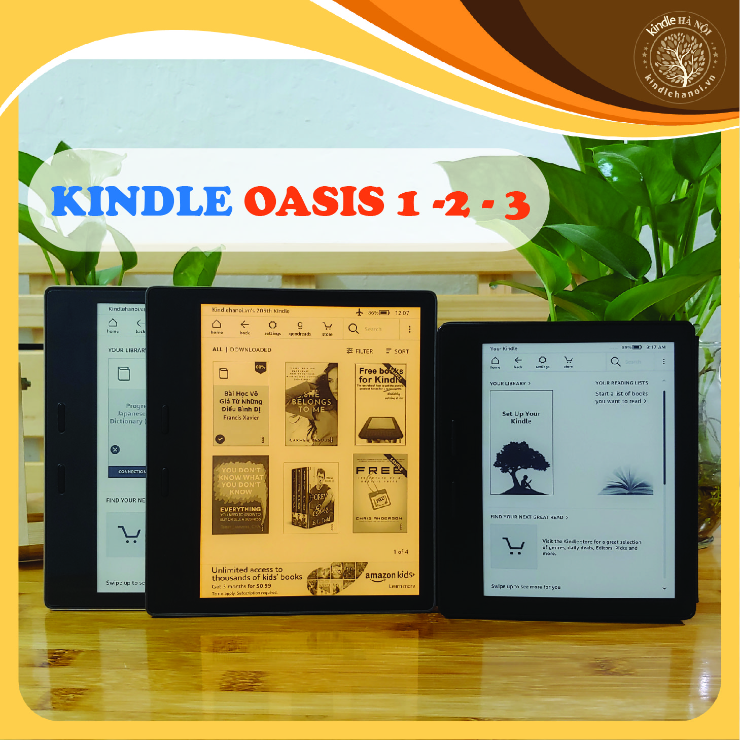 Máy đọc s ách Kindle Oasis 1, 2, 3E-reader, Screen 6-7inch 300PPI