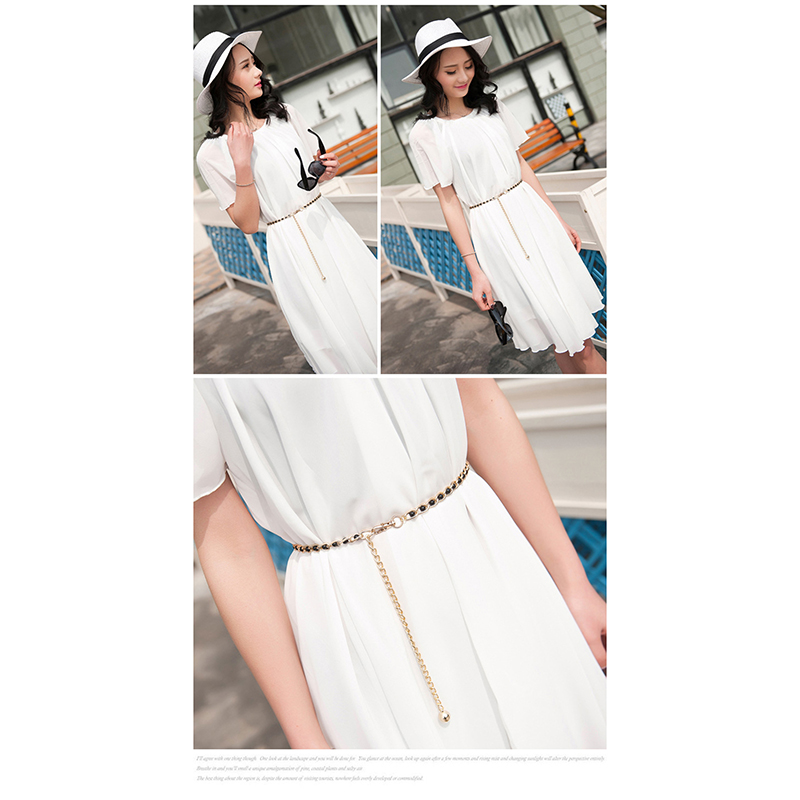 Women's Dress Accessories Waist Chain Metal Chain Solid Pearl Versatile Apparel QUANYIN. 