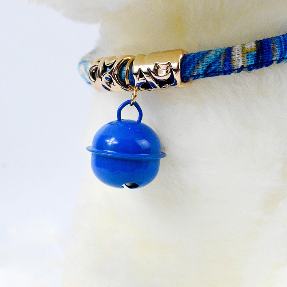 Adjustable Japanese Style Pet Collar Retro-Style Cat Neck Ring Pet Cat Dog Accessories With Bell 29-36cm