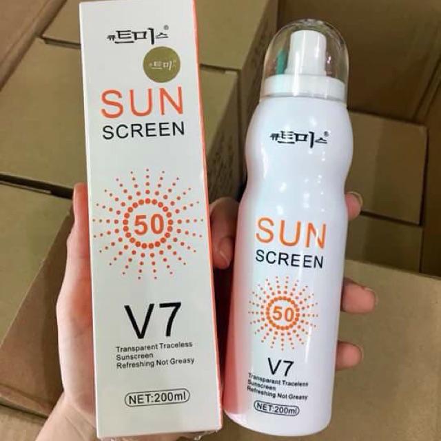 xịt chống nắng Hàn Quốc Sun Screen V7 200ml
