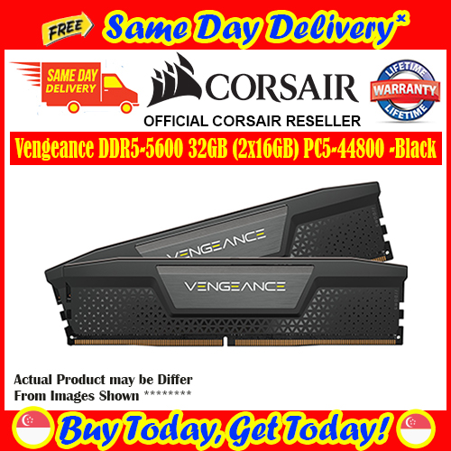 CORSAIR Vengeance 32GB (2 x 16GB) 288-Pin PC RAM DDR5 5600 (PC5 44800)  Desktop Memory Model CMK32GX5M2B5600C36