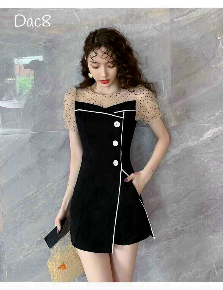 Set bộ nữ phối lưới chấm bi siêu đẹp