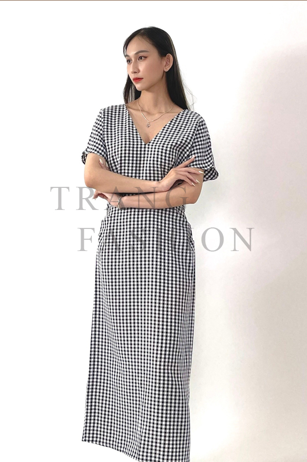 [ Flash sale ] Hàng VNXK ĐẦM SỌC CARO 2M