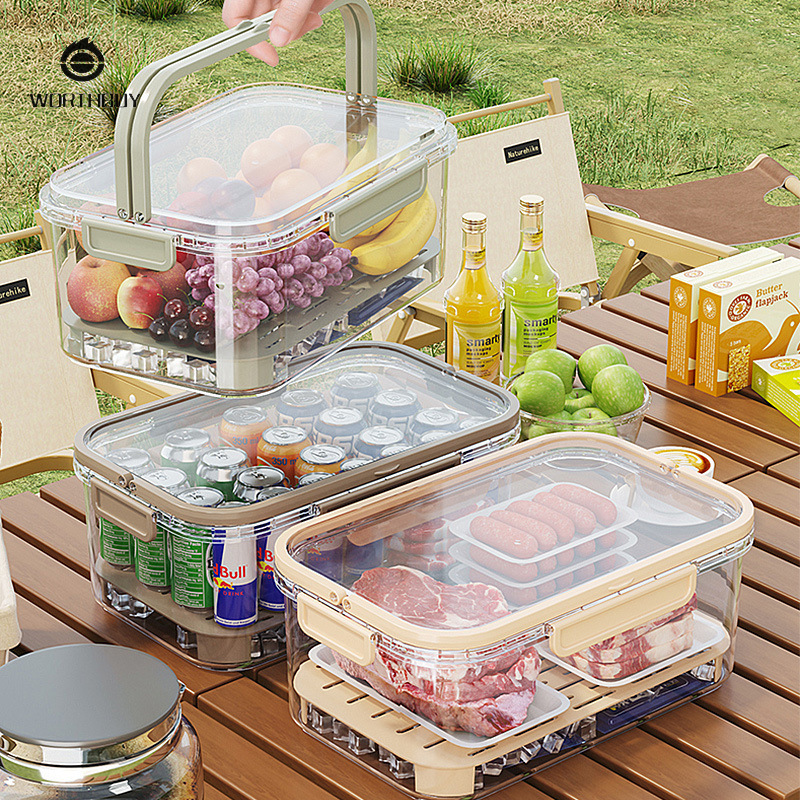 Portable crisper Plastic crisper Portable outdoor picnic box Refrigerator storage box