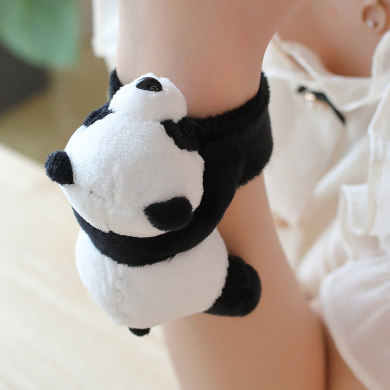 1pc Kawaii Animal Slap Snap Wrap Wristband Bracelet Panda Plush Hand Ring Wristband For Kids Toys Birthday Elegant Present.