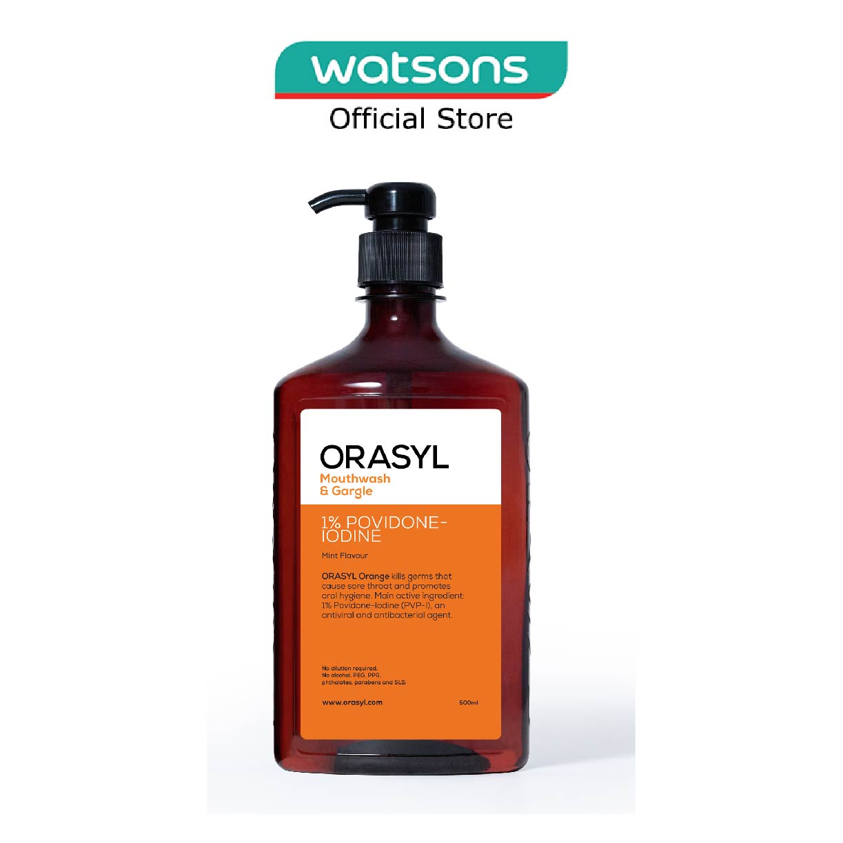 ORASYL Mouthwash & Gargle Orange 1 PovidoneIodine 500Ml Lazada