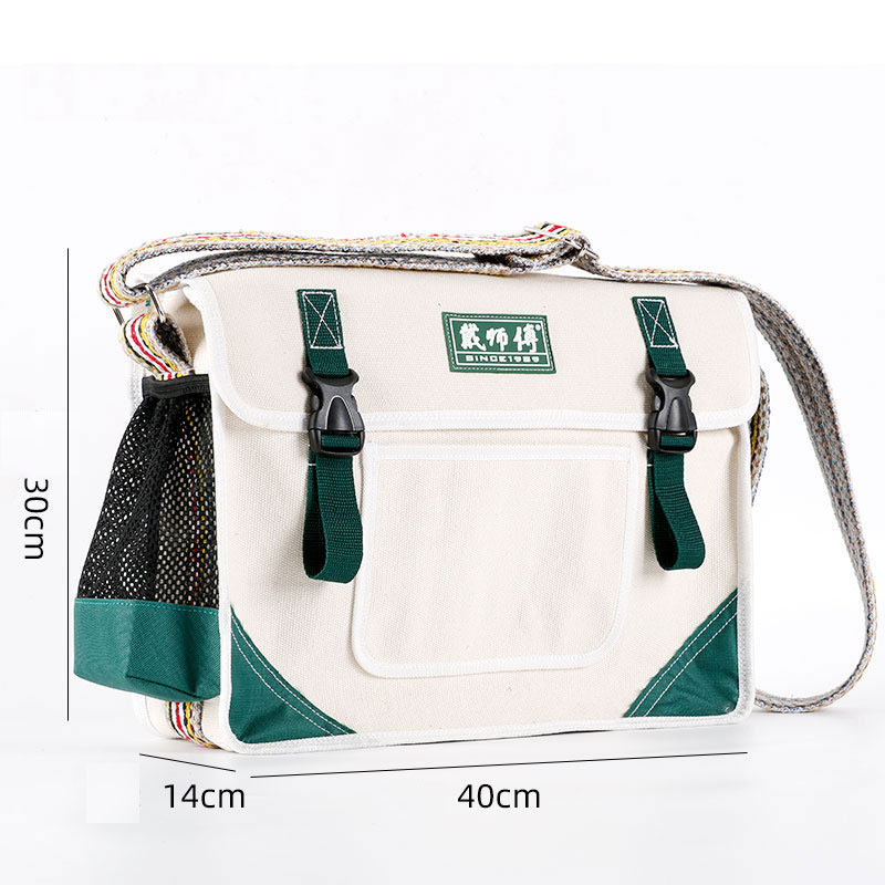 Electrician's special canvas bag multi-functional repair and installation electrician's bag hardware tools wear-resistant thickened single shoulder messenger bag