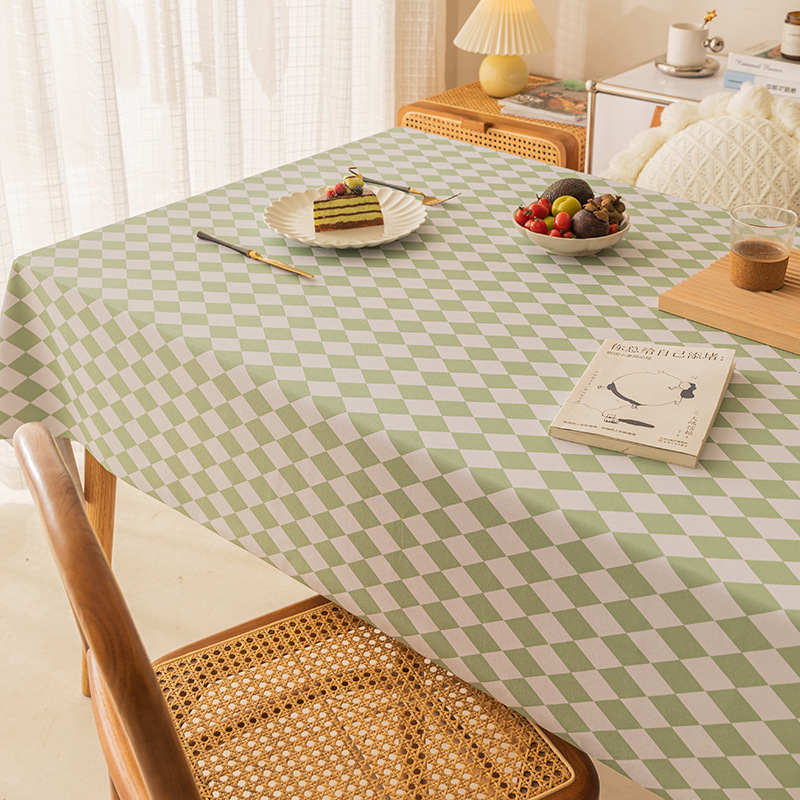 YONUO Instagram Wind Network Red PVC Table Cloth Waterproof, Oil proof, and No Wash Tea Table Cloth, Rectangular Light Luxury Diamond Table Cloth Wholesale
