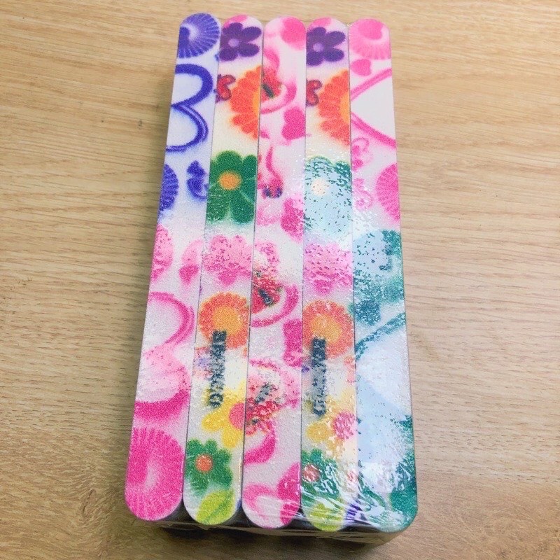 Set 10 Cây dũa giấy, dũa móng tay hoa văn