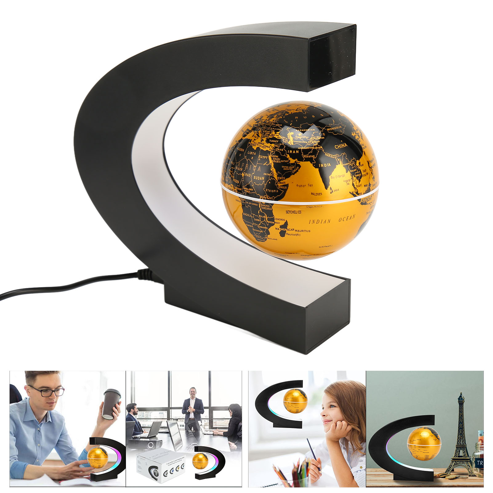 Magnetic Floating Globe Built in LED Light Magnetic Levitation Globe for Ornaments