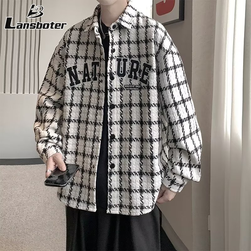 Lansboter áo khoác mùa đông áo khoác nam mới ra áo khoác gió áo ấm mùa đông quần Áo khoác mùa đông nam Áo khoác ca-rô ve áo áo khoác quần áo đẹp trai