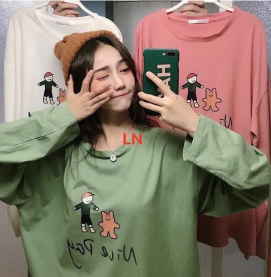 Áo 3D nice day tay dài LN11 CHẤT COTTON