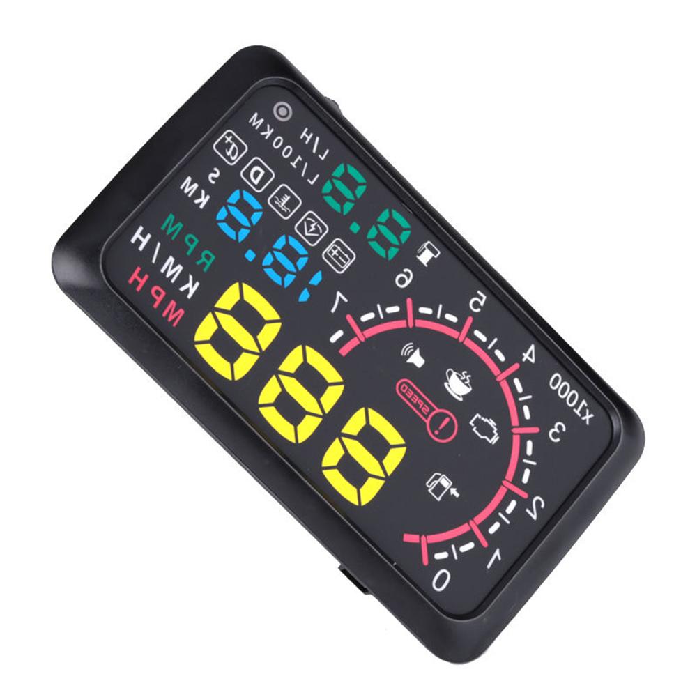 Car HUD Head Up Display 5.5  KM/h & MPH Speeding Warning OBD2 Interface Windshield Projector Multiple-Color Bright Speeding Warning System