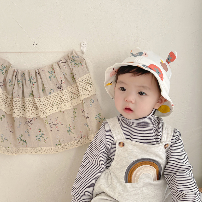 Mũ vành cotton mềm cho em bé từ 3 tháng