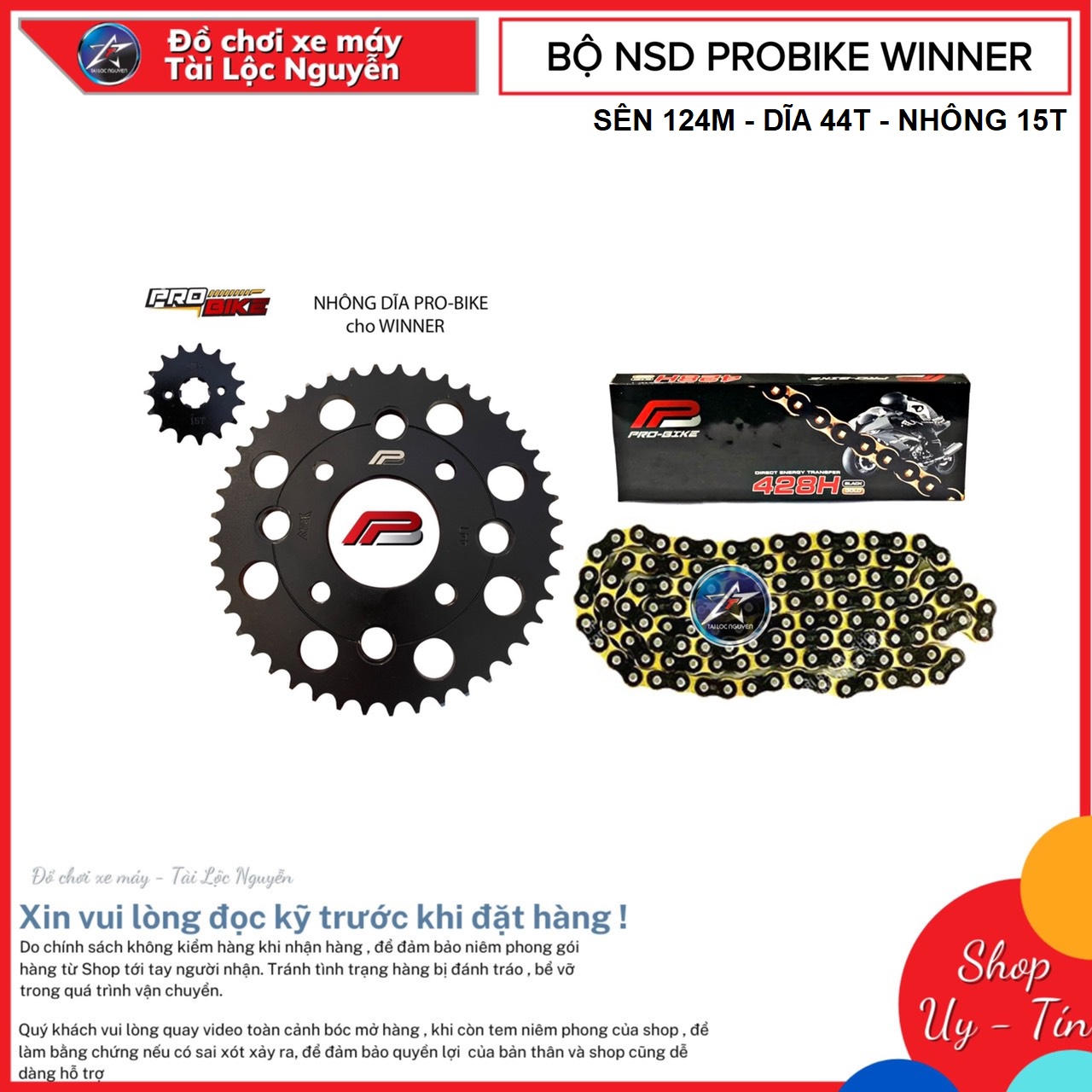 BỘ NHÔNG SÊN DĨA PRO BIKE CHO EX150 VÀ HONDA WINNER/WINNER X