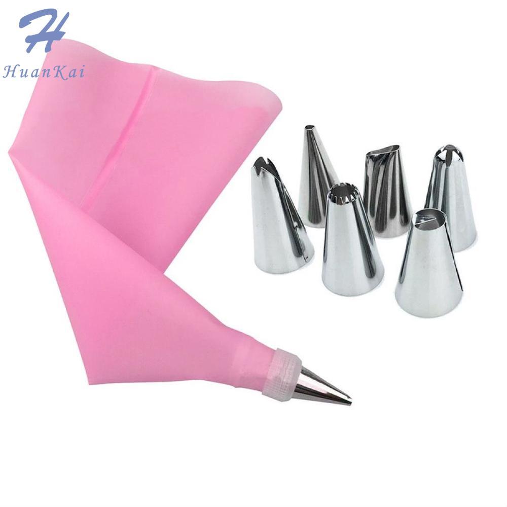 Pastry Bags +8PCS/Set Stainless Steel Cake Puff Nozzle Tip Icing Piping DIY Cake Decoration Pastry Tube No-toxic
