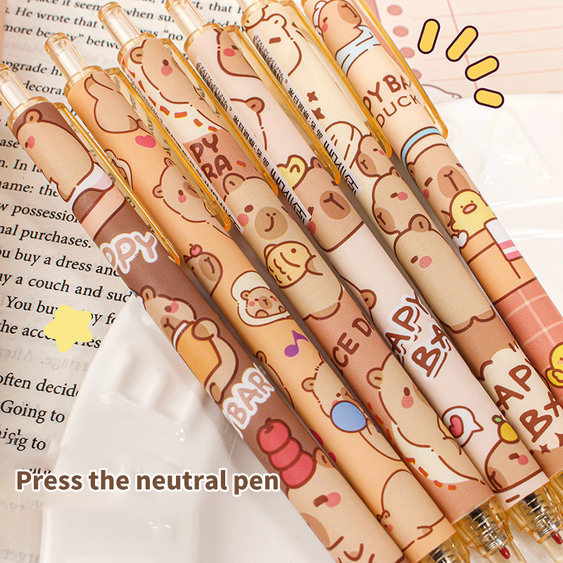 6Pcs%20Kawaii%20Capybara%20Gel%20Pen%20Set%20Black%20Blue%20Ink%20Quickly-Drying%20Cute%20Press%20Gel%20Pens%20Aesthetic%20Stationery%20School%20Office%20Supplies%20JINBING%20-%20Image%207