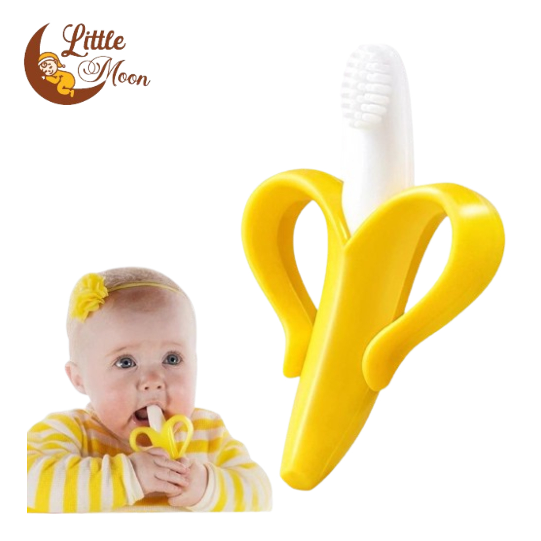 Merab Mall Baby Teether Toys BPA Banana Teething Ring Silicone Chew Dental Care Toothbrush Nursing Beads Gift For Infant