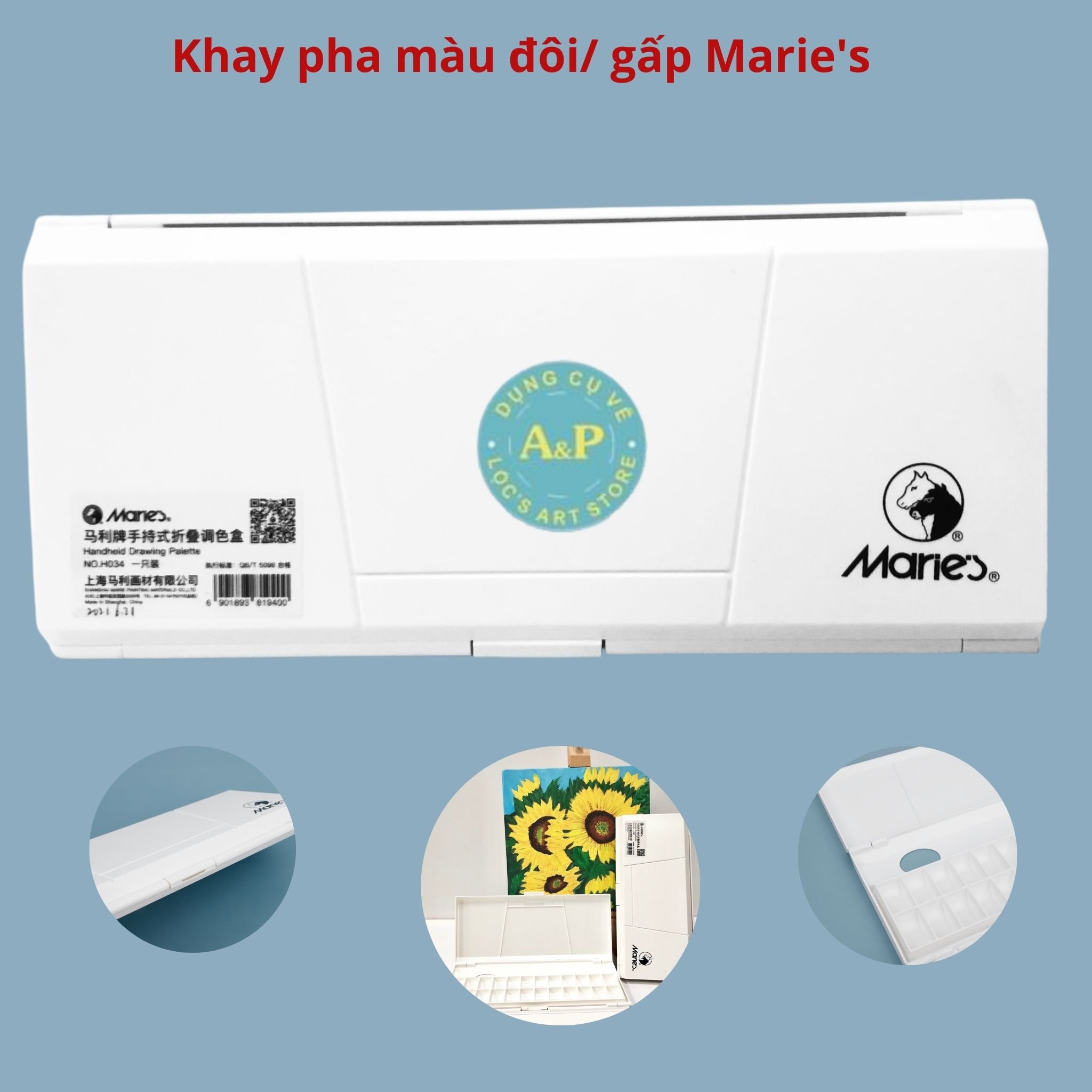 Khay pha màu đôi Marie's 24 ô H034