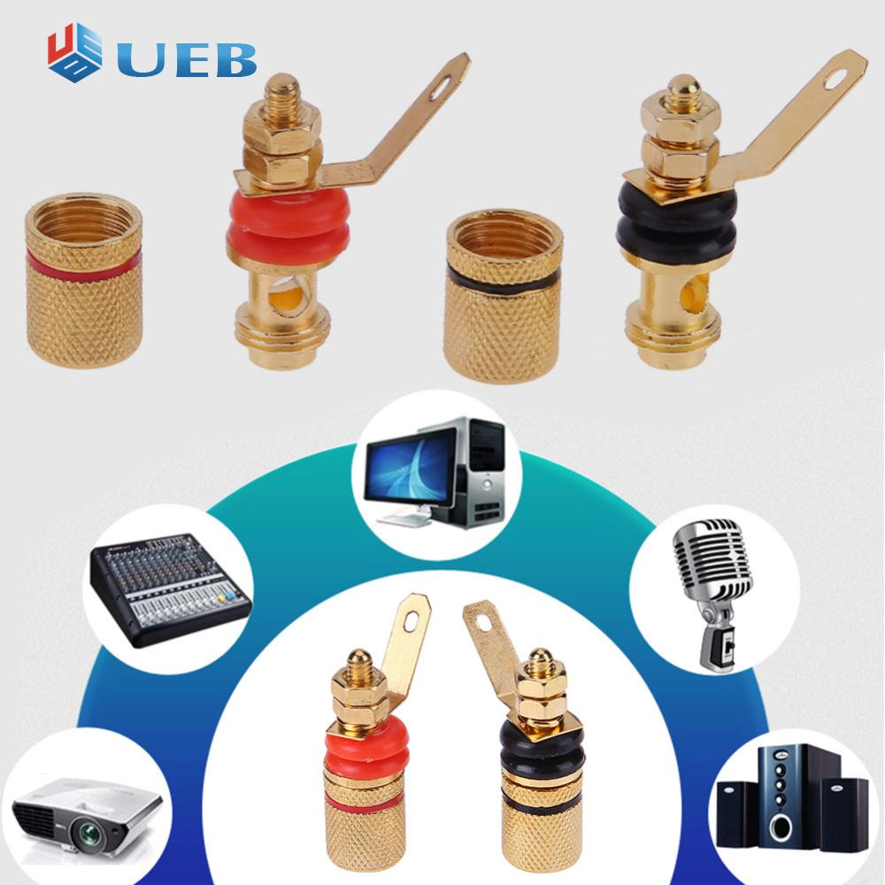 2pcs Gold Plated Speaker Binding Posts Terminal 4mm Sockets for Banana Plug