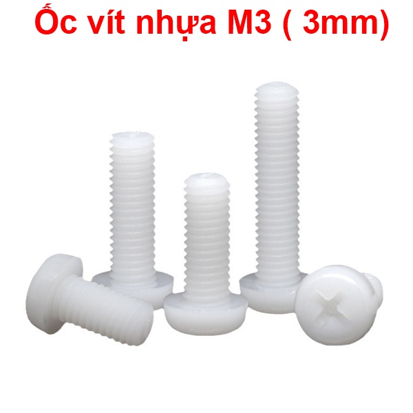 ( Gói 10 con) Ốc vít nhựa M3 (3mm)