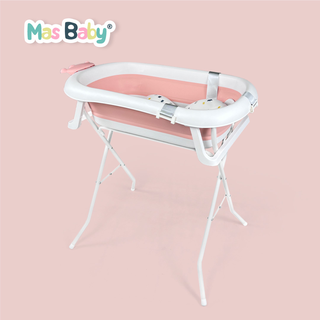 Mas Baby Folding Collapsable Bath Tub Set Shower Besen Tab For Newborn