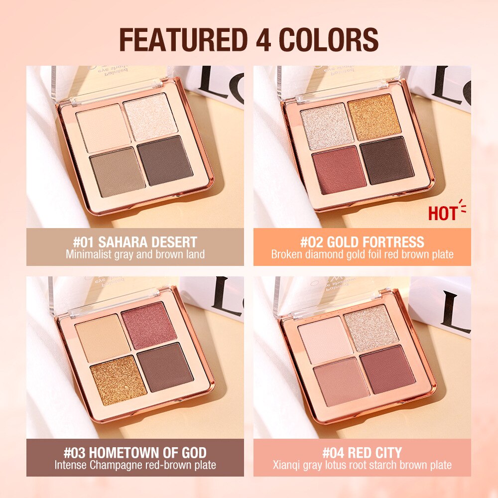 Colored Moroccan eye shadow quad Pearlescent Matte Large Ground Color eye shadow Explosives SC040