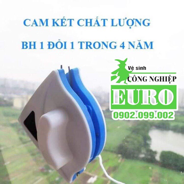 Bộ lau kính 2 mặt hút nam châm vĩnh cửu