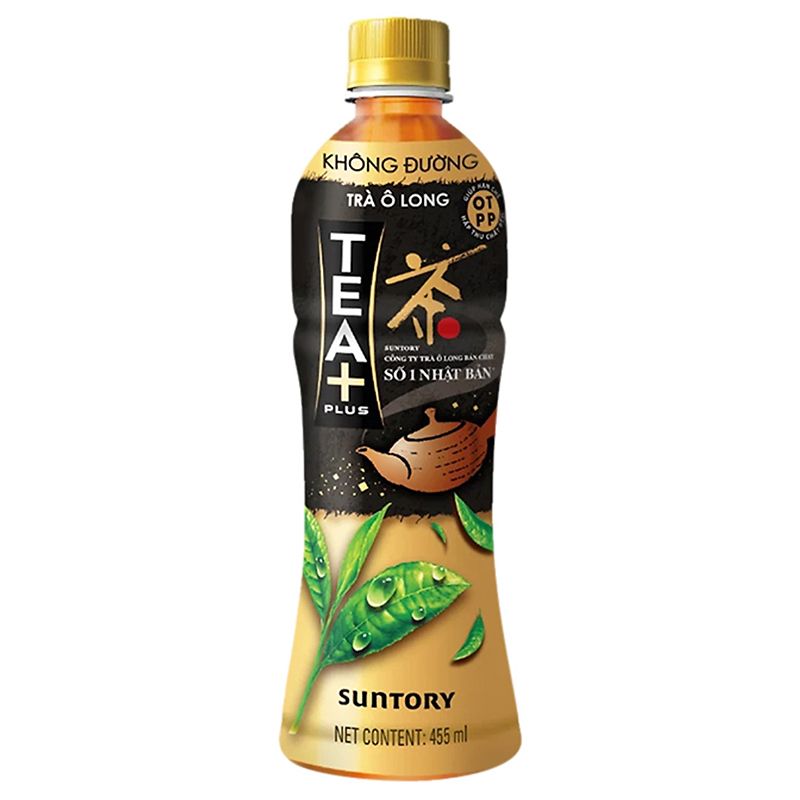 Thùng 24 Chai Trà O long Không Đường Tea Plus 455ml/Chai