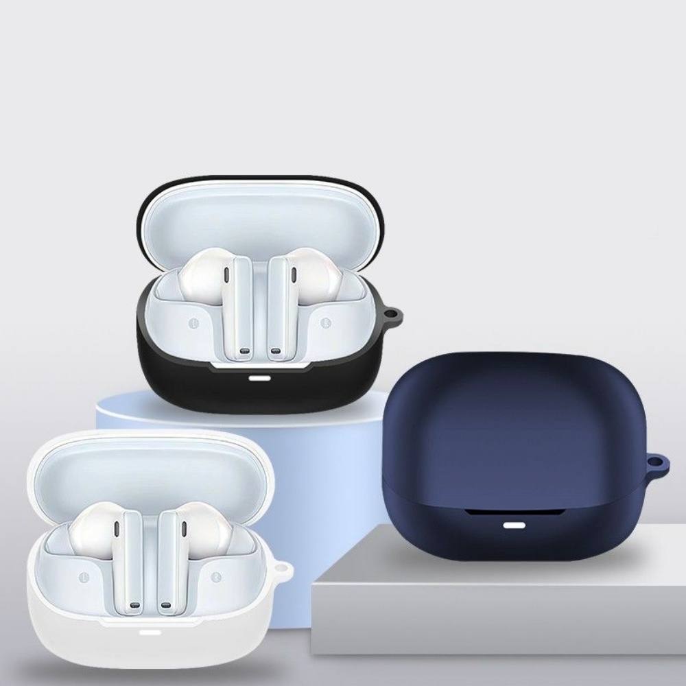 【Discount】 For Baseus M2s Case Simple solid color black & blue for Baseus M2s Casing Soft Earphone Case Cover