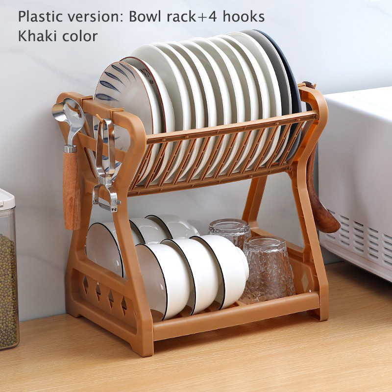 KS Drainage Bowl Rack Kitchen Household Multi functional Storage Rack Bowls, Dishes, Chopsticks Drainage Storage Rack Multi layered Drainage Bowl Rack