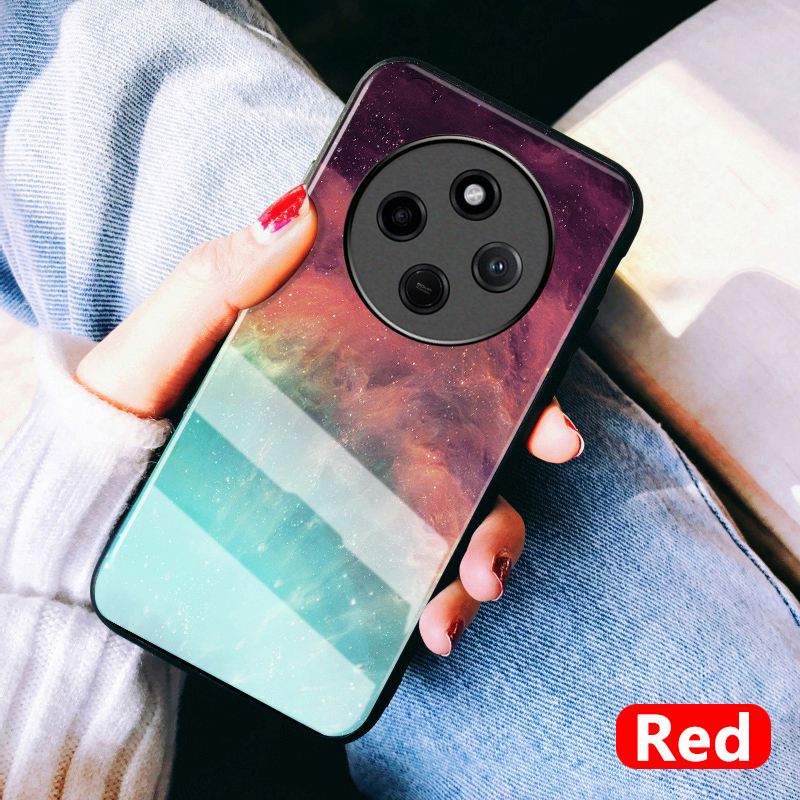 For Redmi 14C Case Tempered Glass mirror Protector Starry Sky Couple For Xiaomi Redmi 14C Back cover Phone Cases. 