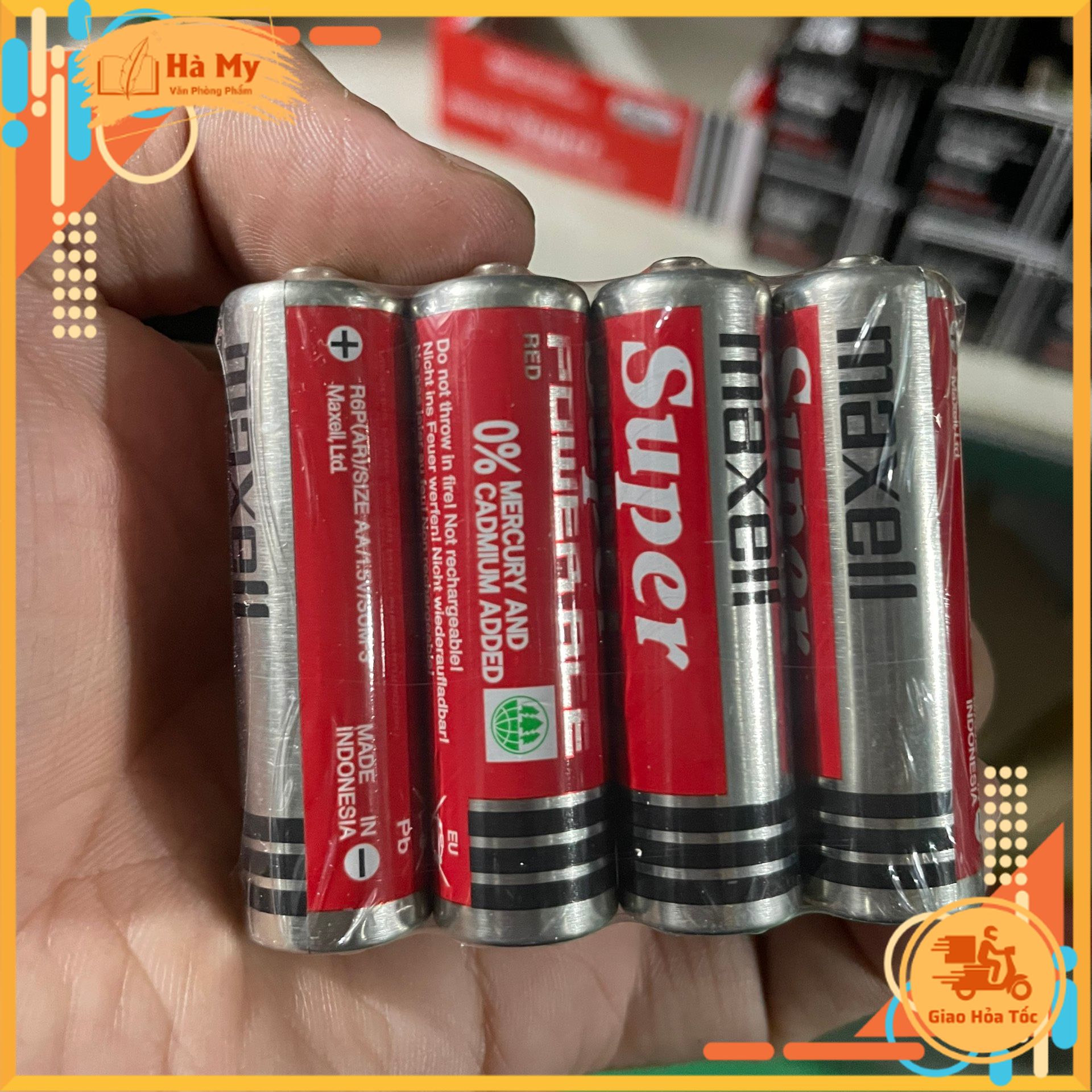 Vỉ 4 Viên Pin 2A 1.5v Maxell R6P(AR)4P Super Power ACE Chính hãng Maxell