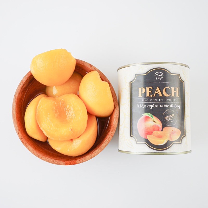 Đào ngâm đường Cát Long hộp 830g