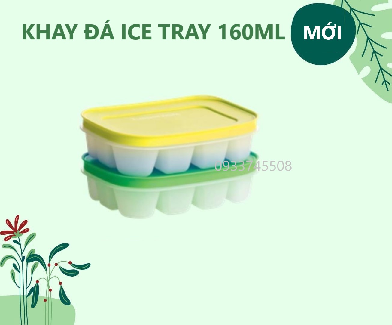 TUPPERWARE OFFICIAL STORE -  Khay đá có nắp Ice Tray 160ML
