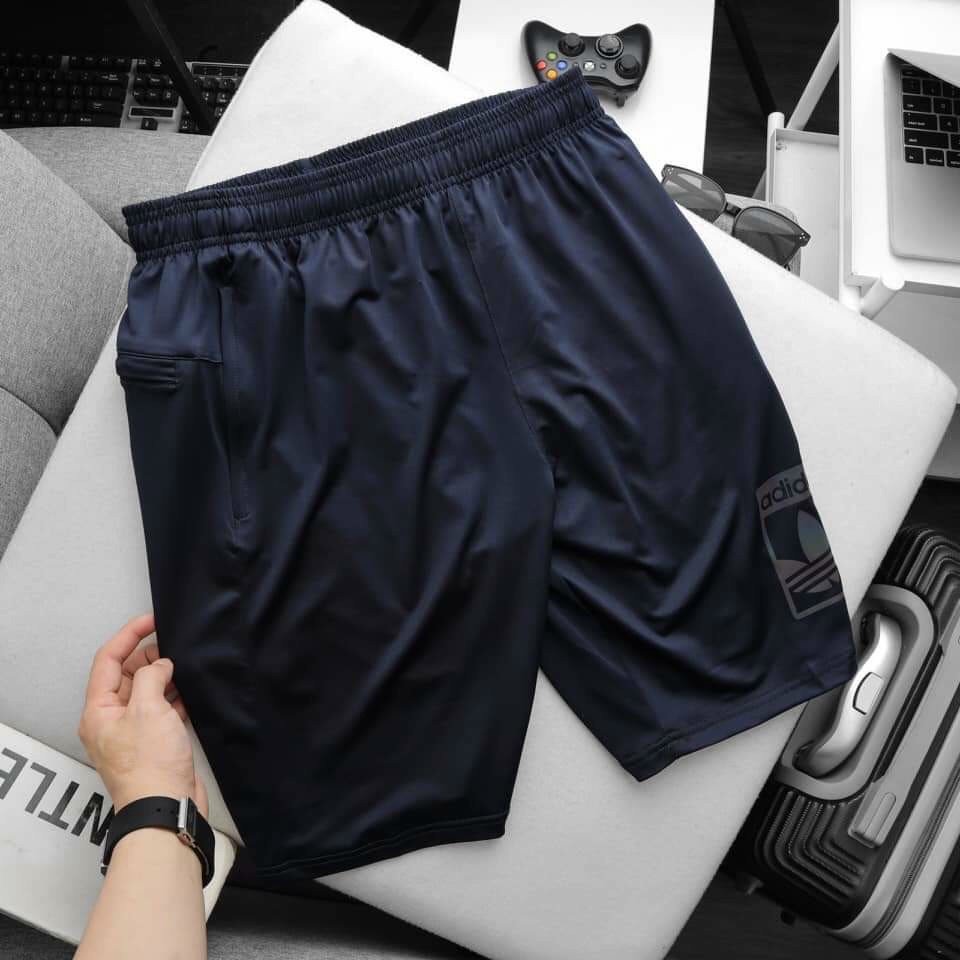 Quần short thể thao Nam poly 4 chiều logo phản quang