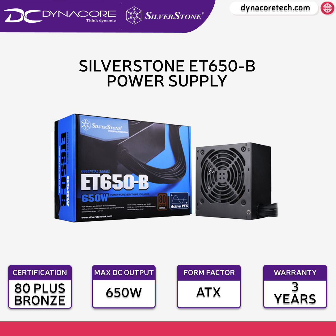 DYNACORE - SilverStone ET650-B Essential Series 650W 80PLUS