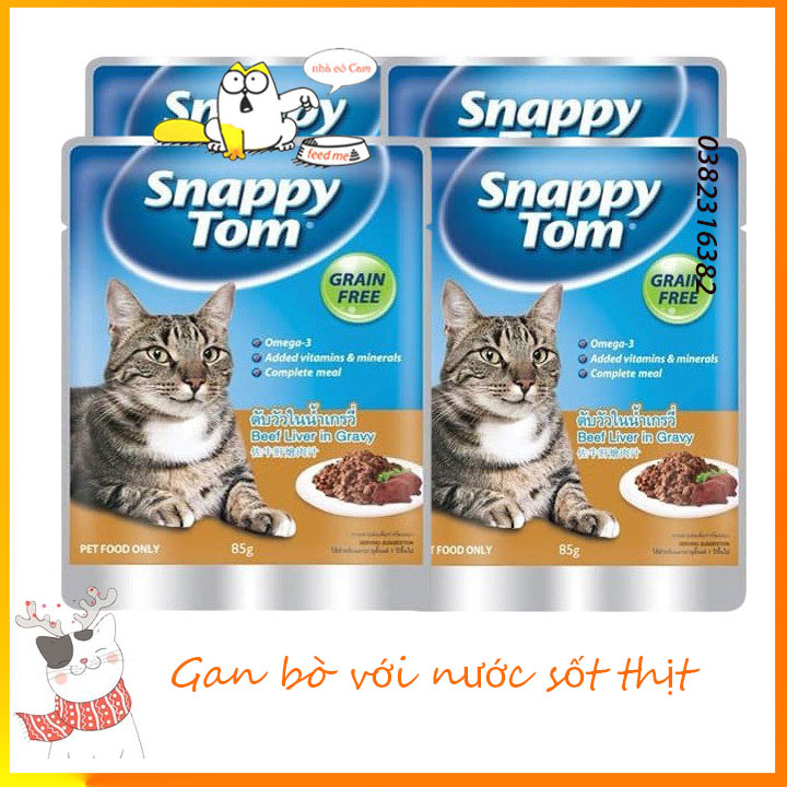 [ Mua 4 tặng 1 ] pate snappy tom 85gr 4 vị thơm ngon