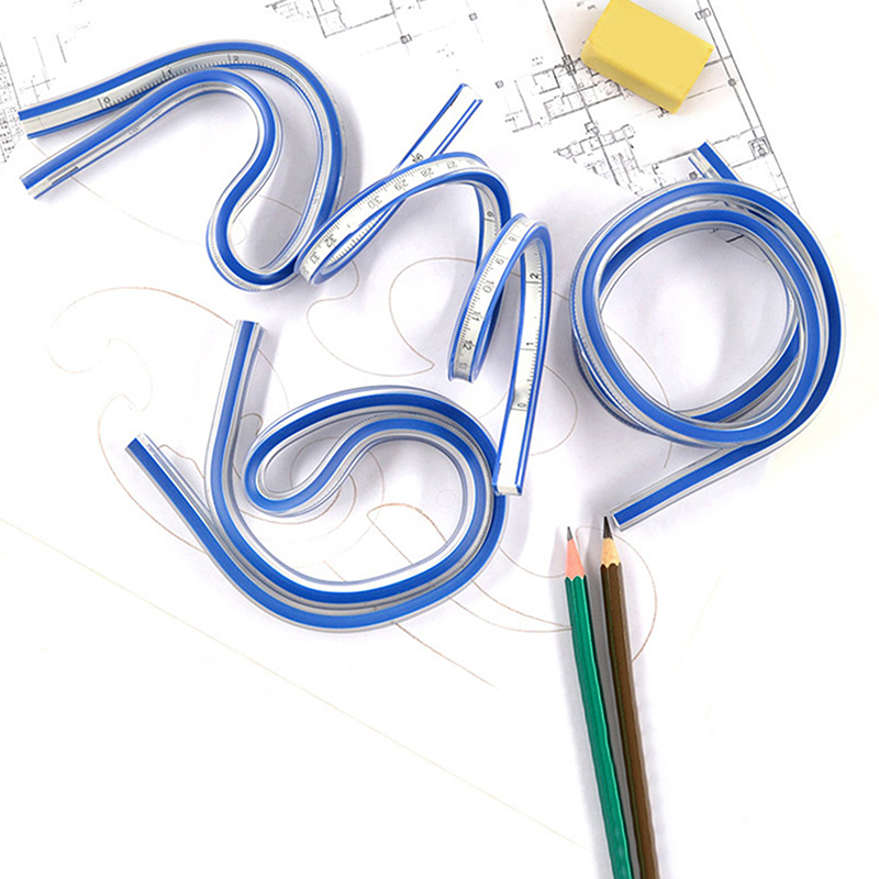 1pc30cm Curved Ruler For Sewing Soft Flexible English And Metric Scale Rule Engineering Drafting Drawing Tool Sewing Accessories ZHIXING. 